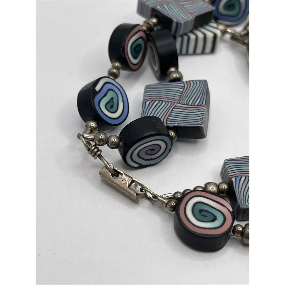 Artisan Polymer Clay Beaded Stretch Band‎ Women's Quartz Watch- New Battery